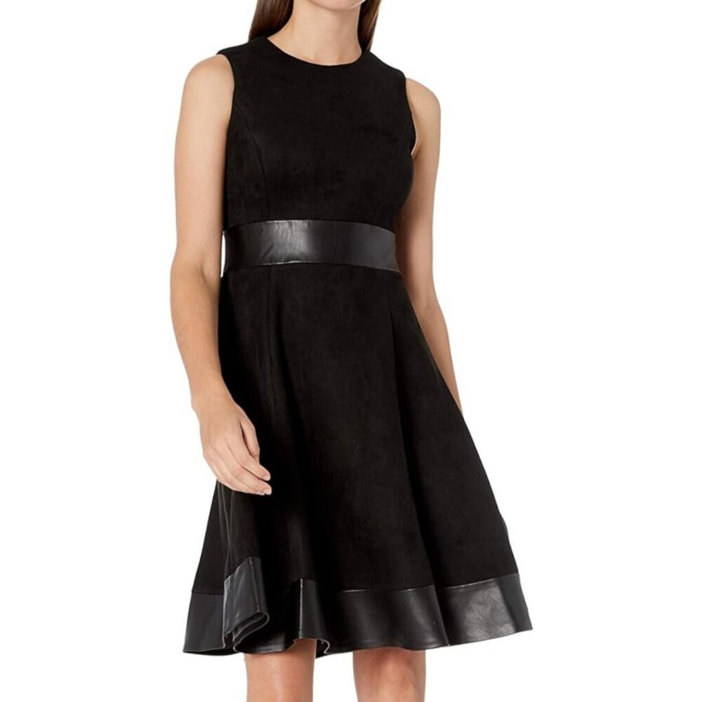 Calvin Klein Women's Sleeveless Round Neck Fit and Flare Dress